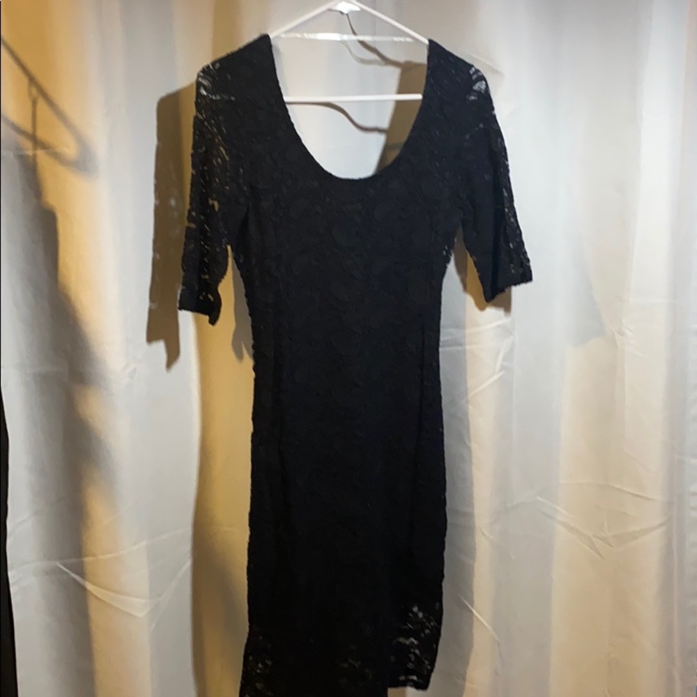 Black Lace Bodycon Dress- Size M